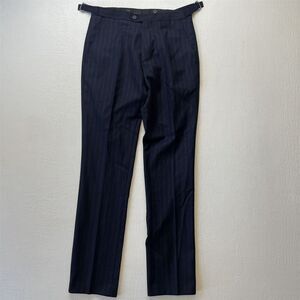 Bespoke Navy Pinstripe Dress Pants
